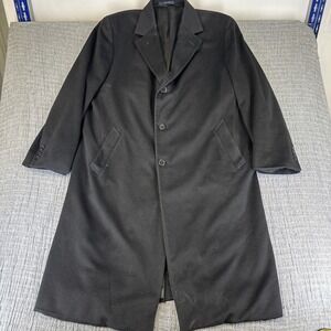 Tallia Uomo Loro Piana Men's Storm System Wool Overcoat Black Italy 46R